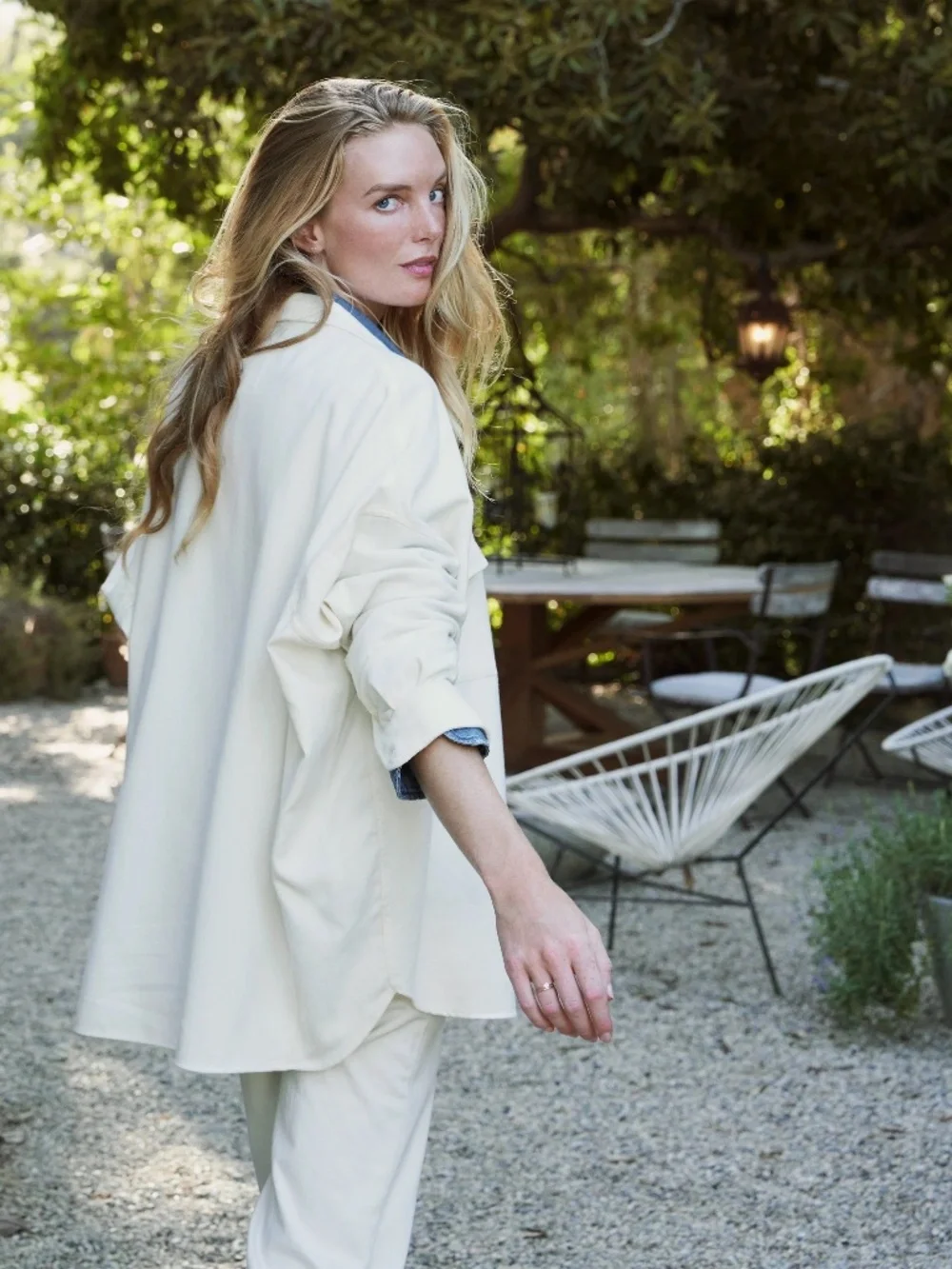 Frank & Eileen McLoghlin Utility Shirt in Vintage White Flannel - Picture 3 of 6
